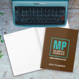 Agenda Logotipo Monogramado Earthy Natural Brown Turquois