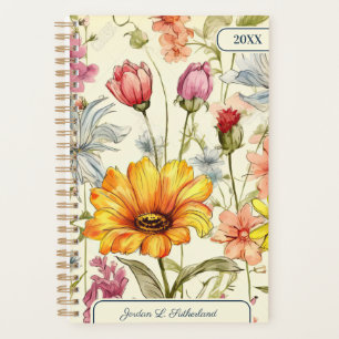Agenda Logotipo personalizado de flores silvestres de acu