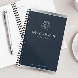 Agenda Logotipo personalizado Elegante Navy Blue Silver