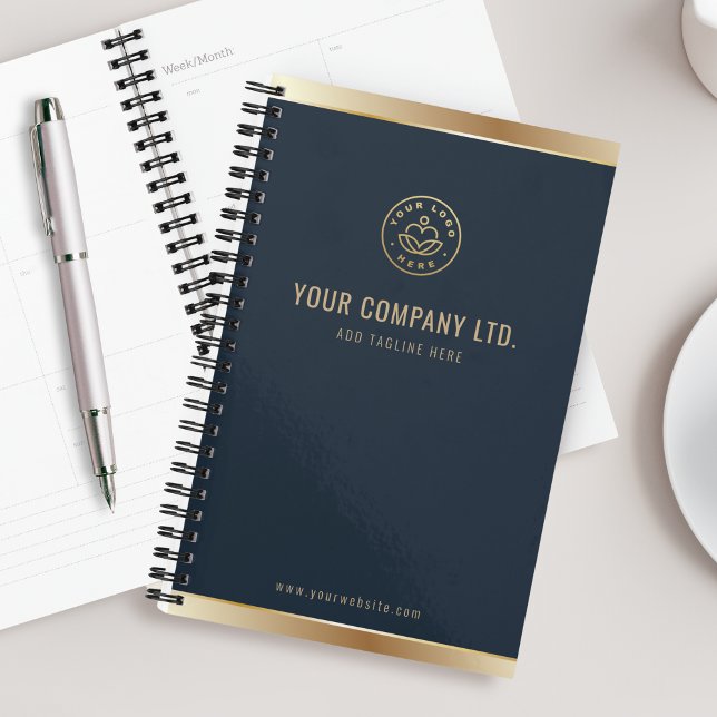 Agenda Logotipo personalizado Elegante Navy Oro Azul (Subido por el creador)