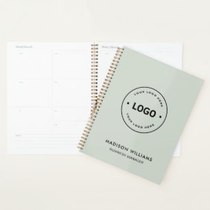 Agenda Logotipo Personalizado Empresa Corporativo QR Verd