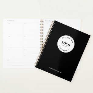 Agenda Logotipo personalizado minimalista blanco y negro
