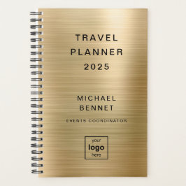 Agenda Logotipo personalizado monograma dorado de viaje