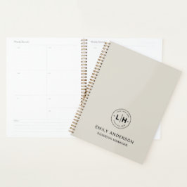 Agenda Logotipo personalizado QR Empresa Corporativo Beig