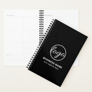 Agenda Logotipo promocional de marca personalizado Negra