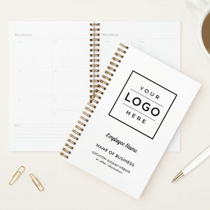 Agenda Logotipo Semanal de Negocios Blanco con Marca
