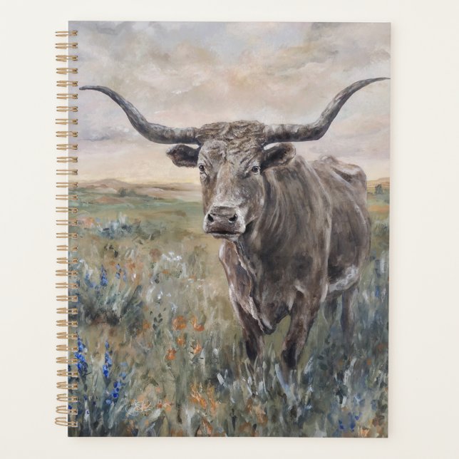 Agenda "Longhorn" pintado a mano (Anverso)