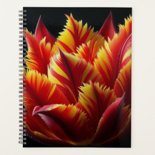 Agenda Loro Tulip Floral rojo y amarillo