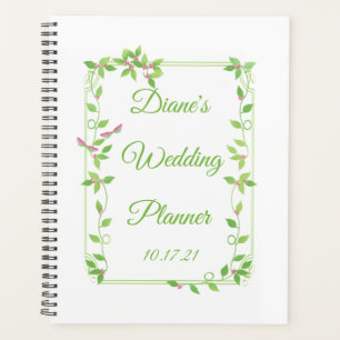 Agenda Los amigos rosas en el Boda de marfil verde