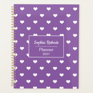 Agenda Los corazones modernos tienen un patrón morado pe