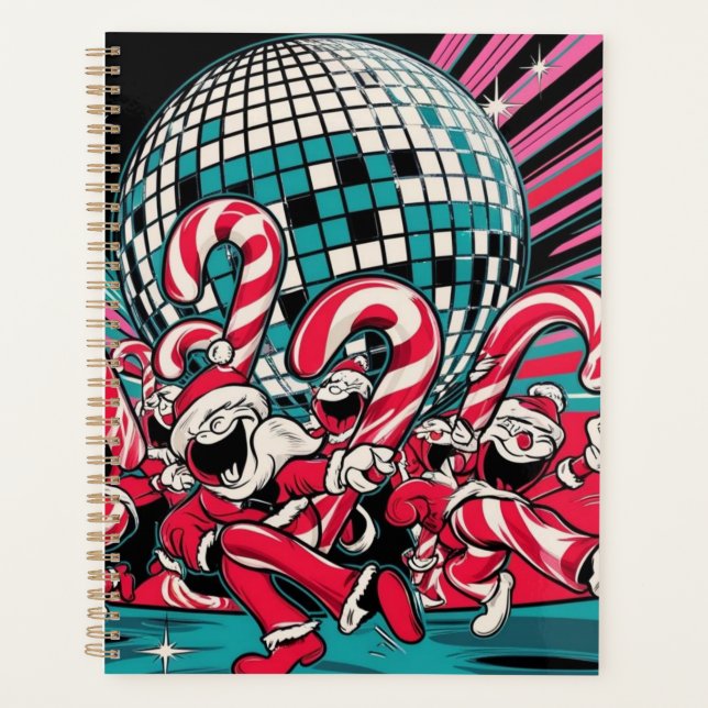 Agenda Los elfos de Santa Candy Canes bailan bajo disco (Anverso)