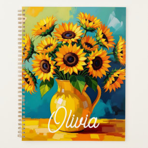 Agenda Los girasoles amarillos en una vesícula amarilla p