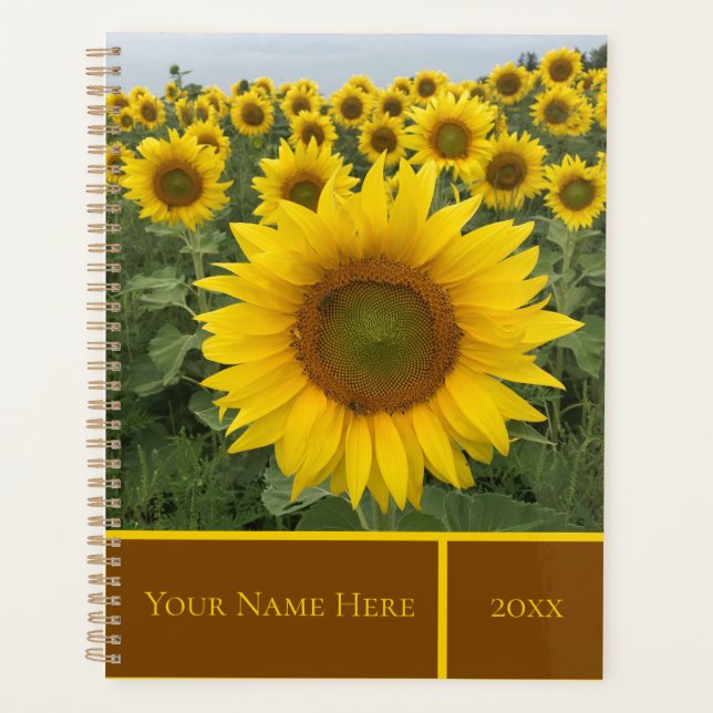 Agenda Los girasoles amarillos personalizados (Anverso)