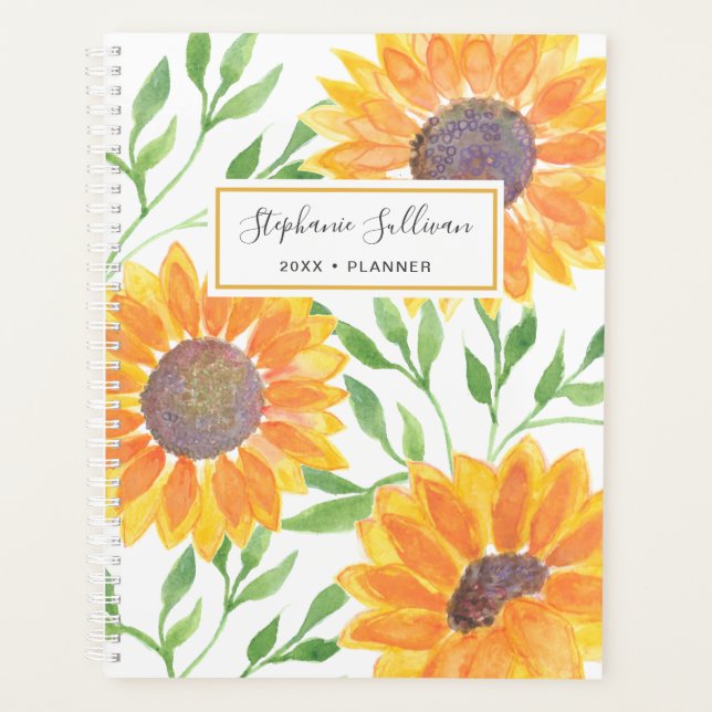 Agenda Los girasoles amarillos personalizados (Anverso)
