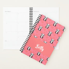 Agenda Los osos panda adoran el patrón rosa