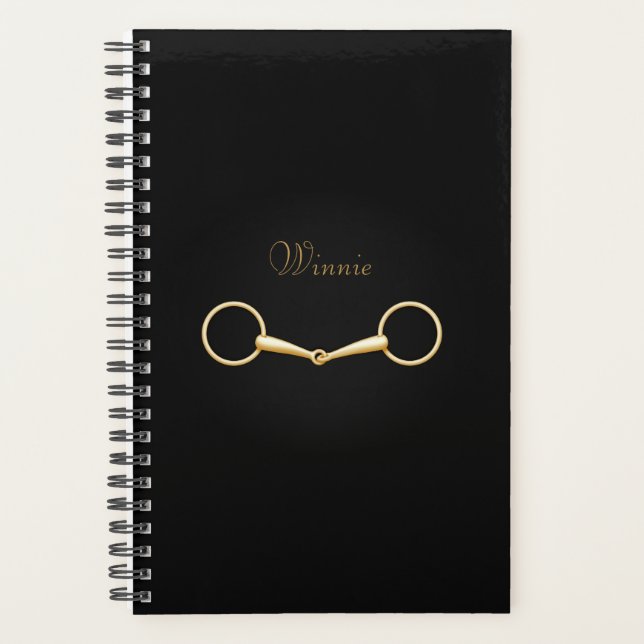 Agenda Lote de Snaffle Gold Personalizado 5.5"x8" Ecuestr (Anverso)