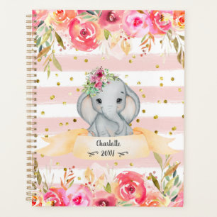 Agenda Love Baby Elephant Pink Girl Daily Diary