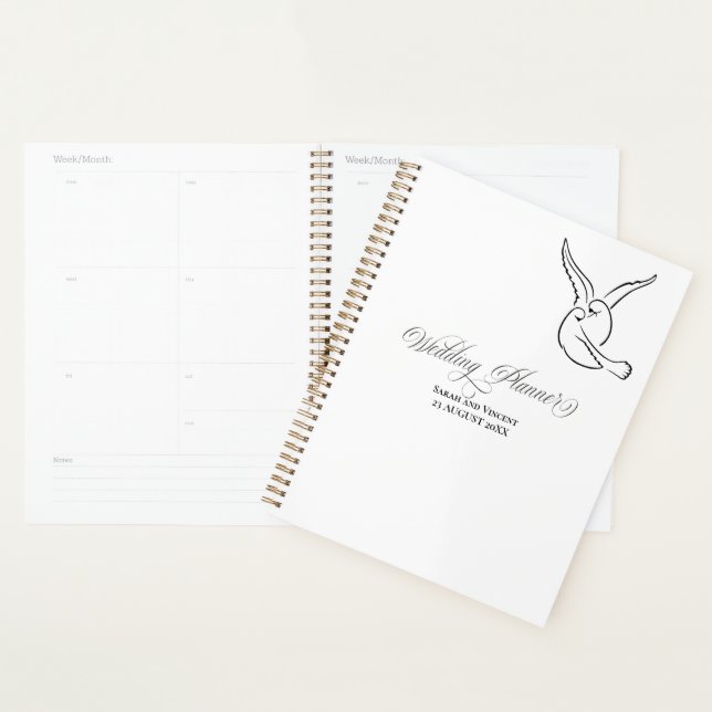 Agenda Love Birds Elegant Calligraphy Wedding (Demostración)