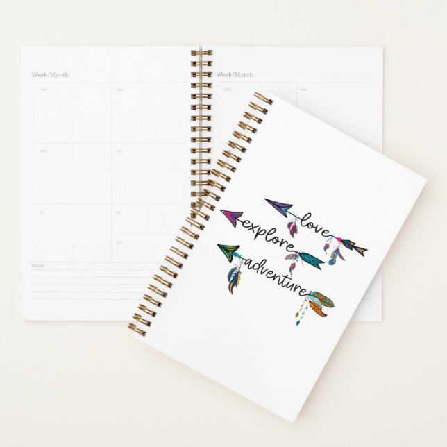 Agenda Love Explore Adventure Arrow Tribal Boho Design (Demostración)