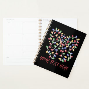 Agenda Luces de Navidad Personalizadas con Lazo Coquette