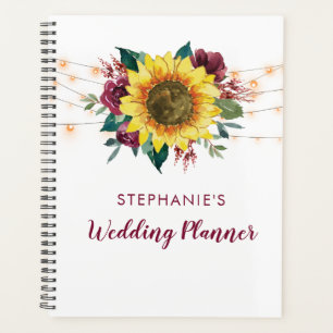 Agenda Luces Florales de Girasoles para Boda