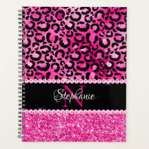Lugares de leopardo rosa negro y caliente Glam Mon