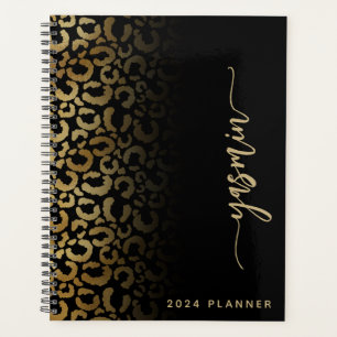 Agenda Lugares personalizados del Leopardo de oro negro d