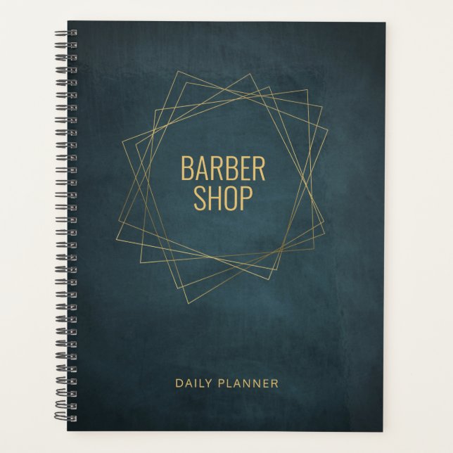 Agenda Lujo barbería marina oro elegante (Anverso)