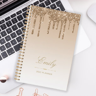 Agenda Lujo Chic Brillo Goteo Oro 2025