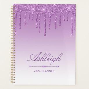 Agenda Lujo Chic Brillo Goteo Púrpura 2024