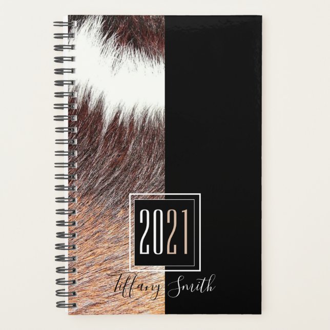 Agenda Lujo Negro Monogramado 2021 (Anverso)