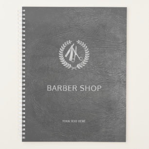 Agenda Lujosa peluquería de cuero gris oscuro plateado