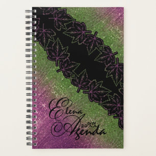 Agenda lujosa personalizada con hojas