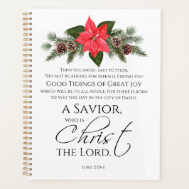 Agenda Luke 2:10-11 Navidades de Poinsettia Scripture