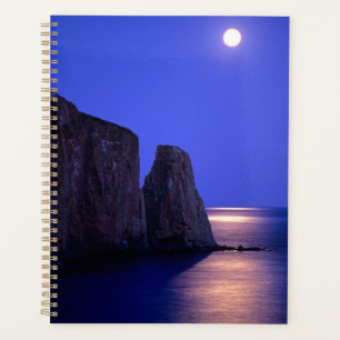 Agenda Luna al anochecer   Roca Perce Costa de Gaspé Queb