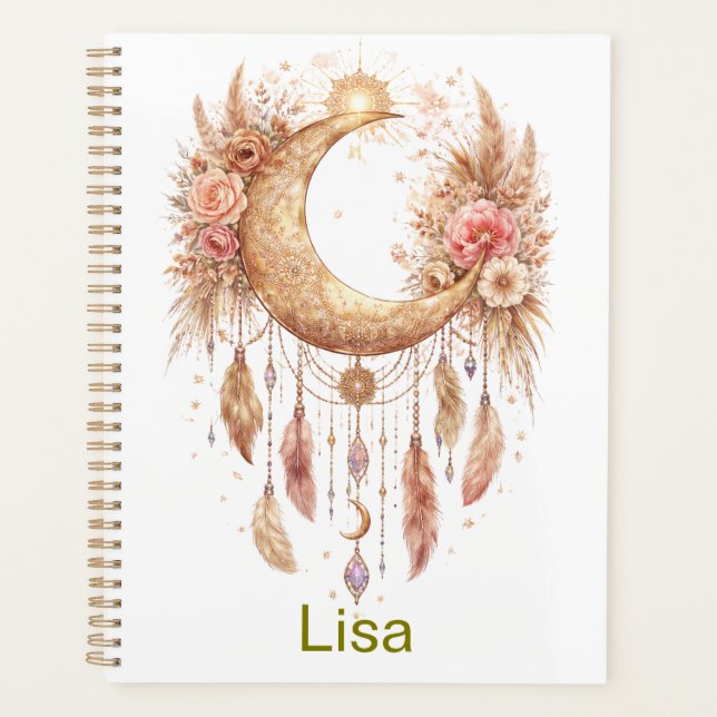 Agenda Luna Boho Vibra Mística (Anverso)
