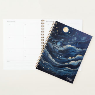Agenda Luna y estrellas personalizadas
