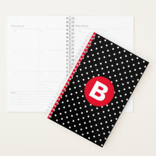 Agenda Lunares Clásicos de Blanco y Negro con Monograma R