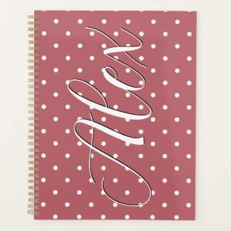 Agenda Lunares diminutos de color rosa y blanco