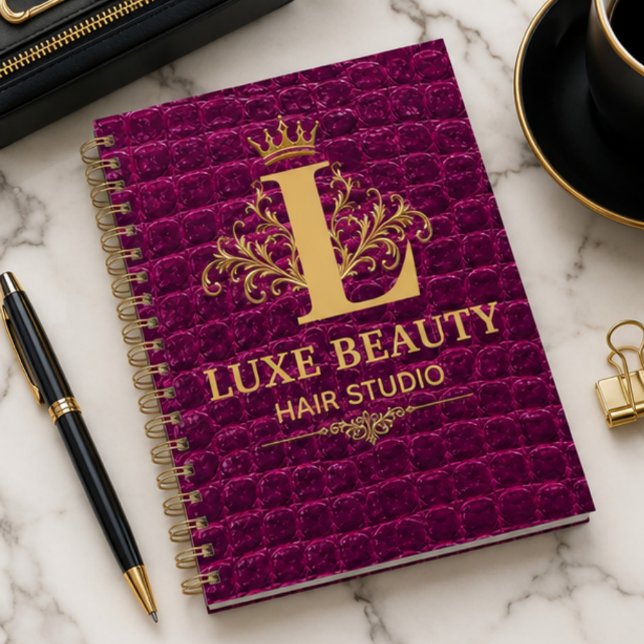 Agenda Luxury Crocodile Leather Monogram Gold Initial  (Subido por el creador)