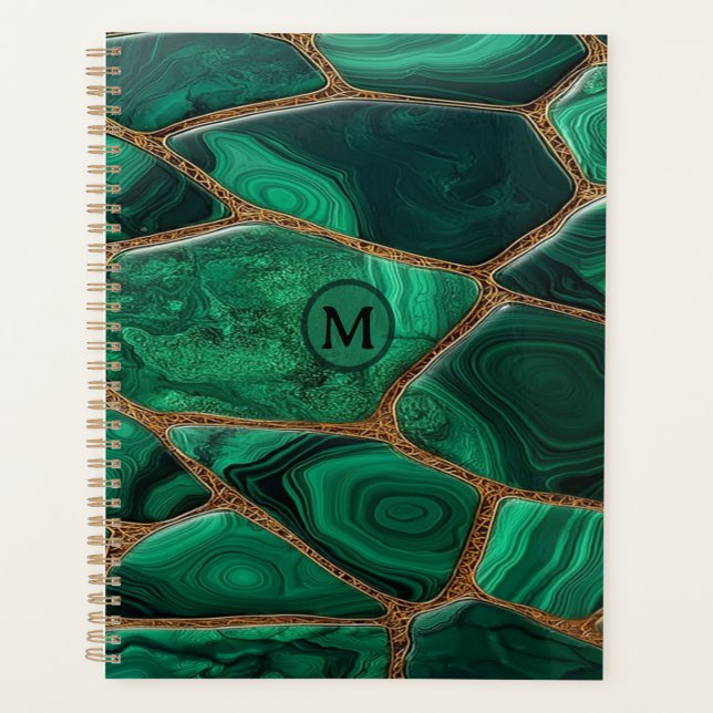Agenda Luxury Emerald Malachite Green Marble Abstract (Anverso)