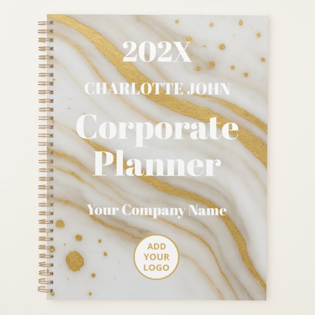Agenda Luxury Gold Marble Corporate 2026 (Anverso)