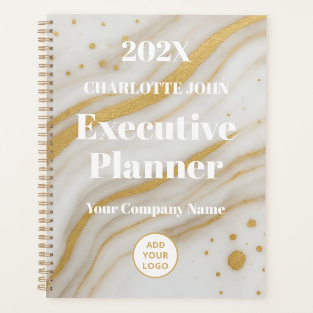 Agenda Luxury Gold Marble Executive 2026 (Anverso)