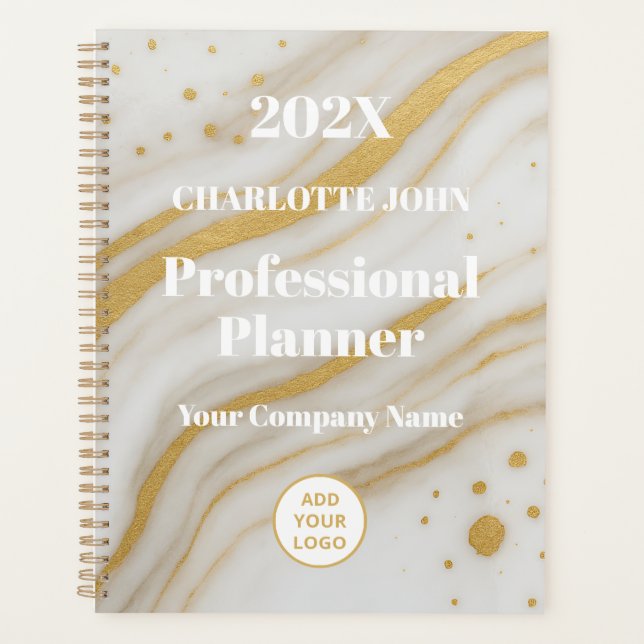 Agenda Luxury Gold Marble Professional 2026 (Anverso)