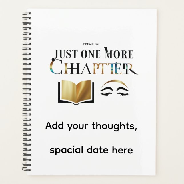 Agenda Luxury Personalized "Just One More Chapter Planner (Anverso)