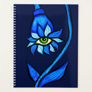 Agenda Macabre Witchy Eye Flower Creepy Spooky Blue