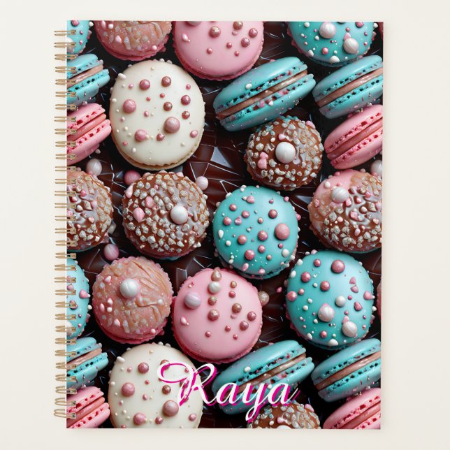 Agenda Macaron color bonito, azul y rosa (Anverso)