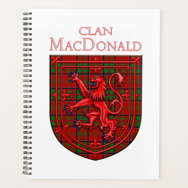 Agenda MacDonald de Glencoe Tartan Scottish Plaid (Anverso)