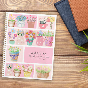 Agenda macetas de flores modernas y elegantes de color ro