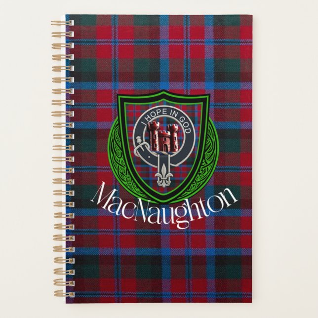 Agenda MacNaughton Scottish Clan Tartan & Crest (Anverso)